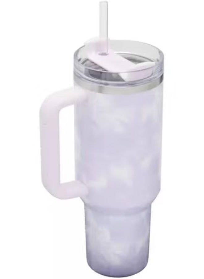 Stanley Adventure 40oz Stainless Steel Quencher Tumbler – Wisteria Tie Dye | Double Wall Vacuum Insulated Travel Cup with Handle, Built-In Straw & Leak-Resistant Lid | BPA-Free Reusable Bottle Keeps Drinks Hot or Cold - Image 3