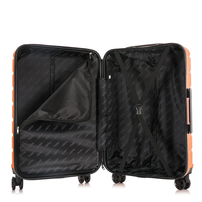 InUSA TREND Luggage with Spinner Wheels | Durable Lightweight Hardside Suitcase, Travel bag with Handle and Trolley, 28-Inch Large Checked luggage | Orange - Image 4