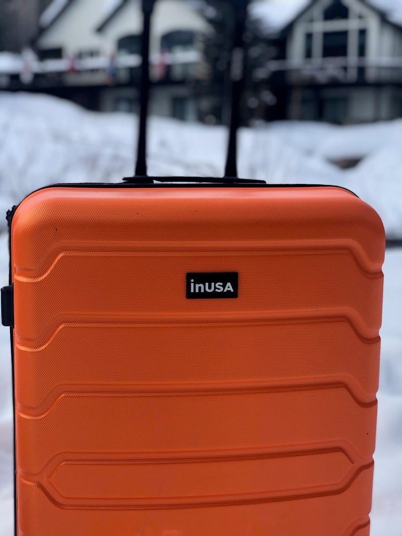 InUSA TREND Luggage with Spinner Wheels | Durable Lightweight Hardside Suitcase, Travel bag with Handle and Trolley, 28-Inch Large Checked luggage | Orange - Image 5