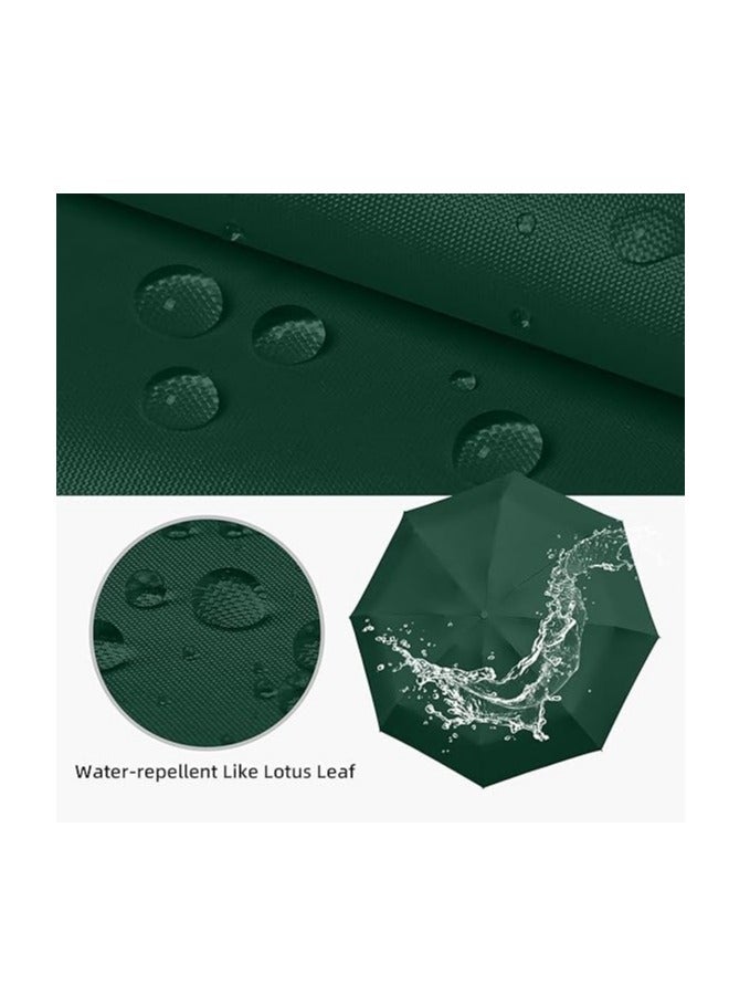 Meetion مظلة سفر ميني قابلة للطي مع حقيبة، 8 دعامات خفيفة الوزن محمولة، مظلة جيب صغيرة للشمس والمطر للرجال والنساء (1 قطعة، أخضر) - Image 3