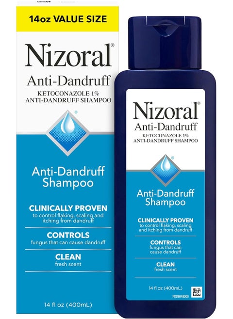 Nizoral Anti-Dandruff Shampoo 400ml with 1% Ketoconazole, Fresh Scent, 14 Fl Oz