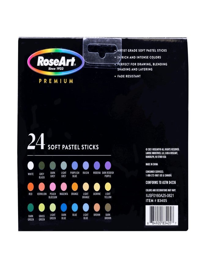 RoseArt Premium 24ct Long Soft Pastel Stick Set for Professionals - Pigment Rich, Full Size Pastel Sticks Vivid Colors - Image 3