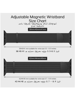 Generic Metal Magnetic Bands Compatible with Apple Watch Band 38mm 40mm 41mm Women Men, Stainless Steel Mesh Magnetic Strap for iWatch Series Ultra/9/8/7/6/5/4/3/2/1/SE Black  - Image 4