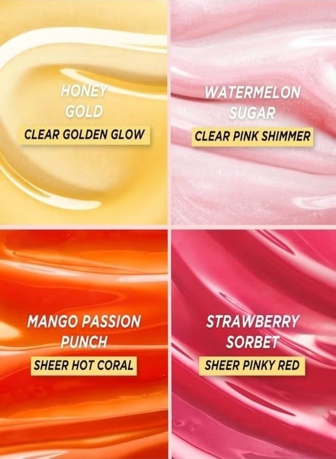 Gisou Honey Infused Lip Oil Strawberry Sorbet - Sheer Pinky Red, Hydrating&Nourishing Lip Treatment (0.27 oz / 8 ml) - Image 5