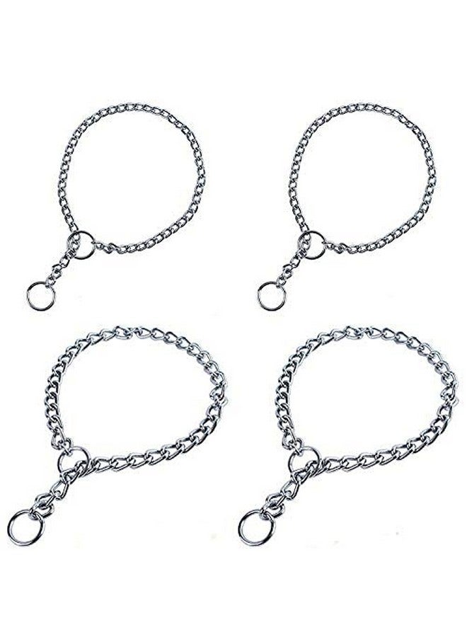 طوق تدريب مطلي بالكروم بسلسلة خنق للكلاب (Grind 8) - طوق بطول 24 بوصة / سمك 2 سم مع دائرتين معدنيتين في النهاية لجميع أنواع علامات الكلاب - Image 2