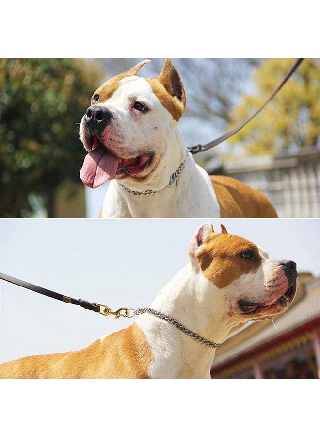 طوق تدريب مطلي بالكروم بسلسلة خنق للكلاب (Grind 8) - طوق بطول 24 بوصة / سمك 2 سم مع دائرتين معدنيتين في النهاية لجميع أنواع علامات الكلاب - Image 4