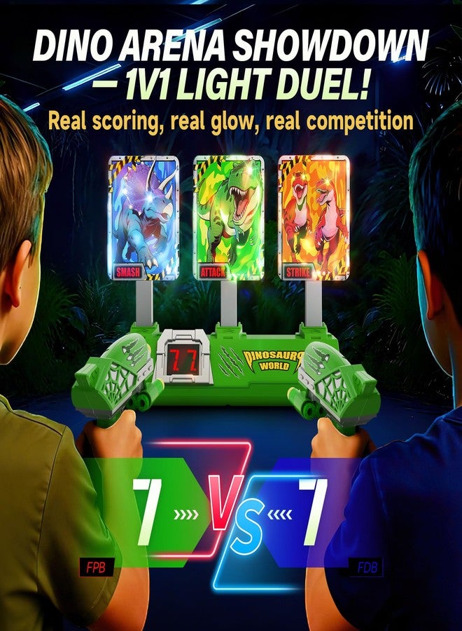 Tqeieu Toys for Boys Age 3-12, Kid Toys, 3 Dinosaur-Themed & 3 Dino Flashing Lights & Dino Claw Launcher, Fun Auto Reset Electronic Scoring Game with Sounds,3 4 5 6 7 8 9 10 11 12 Year Old Boy Birthday Gifts - Image 4
