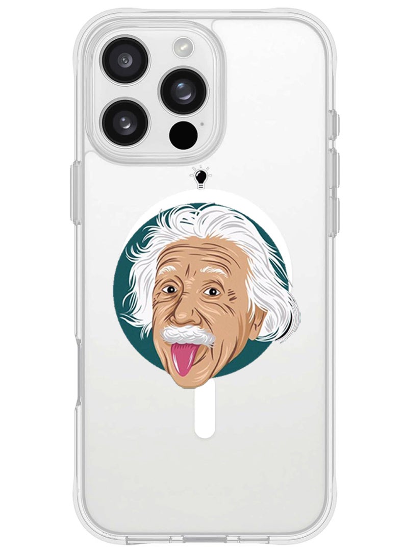 Theodor iPhone 16 Pro Max Magsafe Magnetic Case for iPhone Compatible with Wireless Charging, Shockproof Phone Bumper Cover - Einstein idea - Image 1