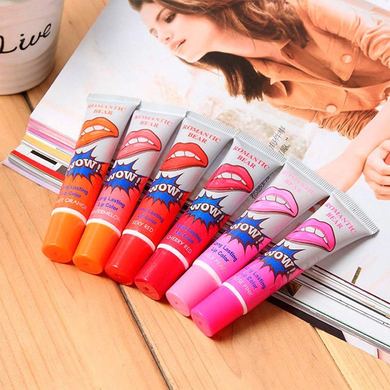 Romantic bear 6 Colors Tattoo Magic Color Peel Off Mask Tint Long Lasting Waterproof Lip Gloss by romantic bear - Image 4