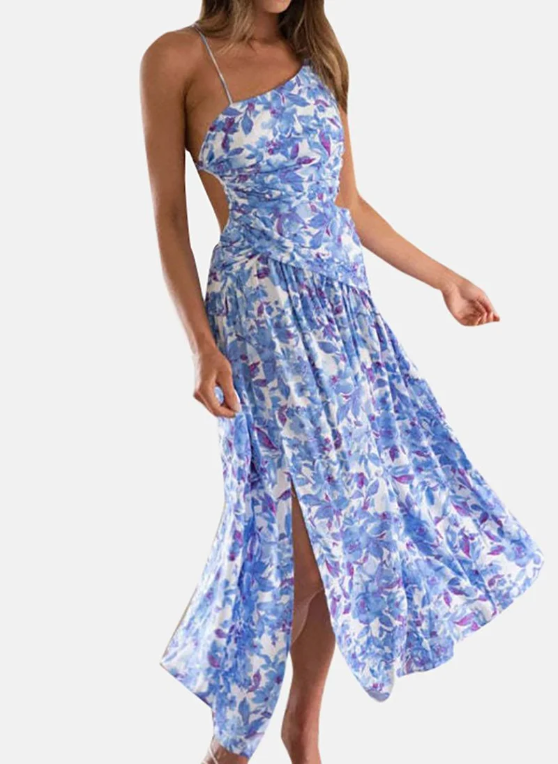 YUNIQEE Floral One-Shoulder Dress