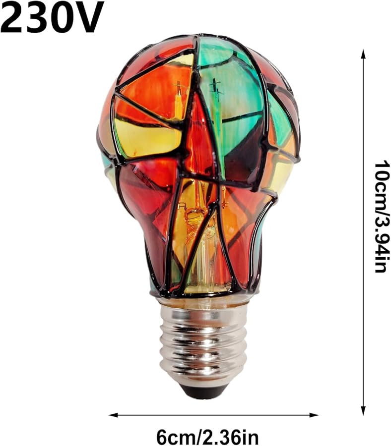 Christmas Stained Glass LED Bulb E27 4w Colorful Painted Energy Saving Mood Light - Image 3