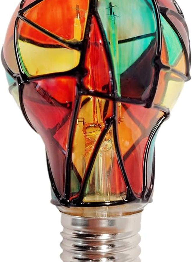 Christmas Stained Glass LED Bulb E27 4w Colorful Painted Energy Saving Mood Light - Image 2
