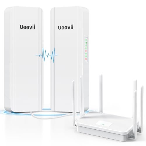 UeeVii DualBand Wireless Bridge Router Kit 24G 58G WiFi Bridge 5KM Point to Point Wireless Bridge Outdoor Network for Starlink Extender for BarnShop IP65 Weatherproof Plug Play - Image 1