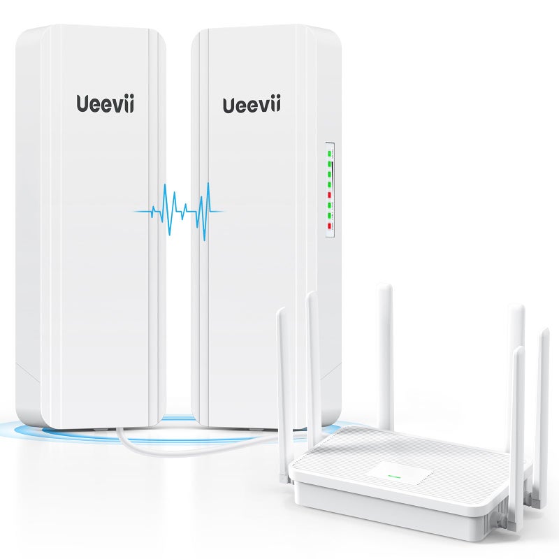 UeeVii DualBand Wireless Bridge Router Kit 24G 58G WiFi Bridge 5KM Point to Point Wireless Bridge Outdoor Network for Starlink Extender for BarnShop IP65 Weatherproof Plug Play - Image 2