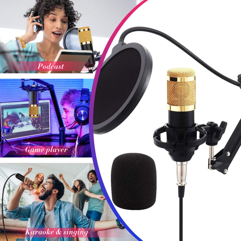 DBOATB Condenser Microphone Kit PC Microphone Kit with USB Sound Card Adjustable Metal Arm Stand Professional Mic Set Great for Gaming,Recording,Video Conference - Image 3
