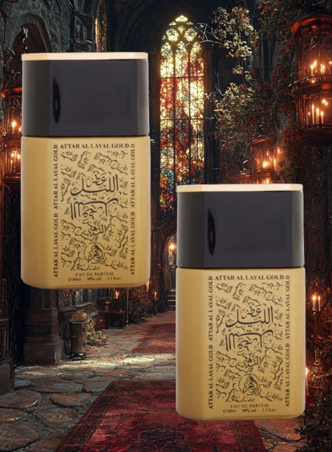 الفخر 2 قطع عطر الليل الذهبي 100مل - Image 1