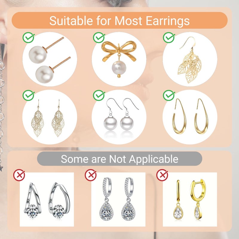 JUNCHONG Silicone Earring Backs, 18K Gold Secure Locking Design for Studs, Hypoallergenic Replacement for Droopy Ears, No-Irritation Earring Backs for Men and Women(12 PCS) - Image 3