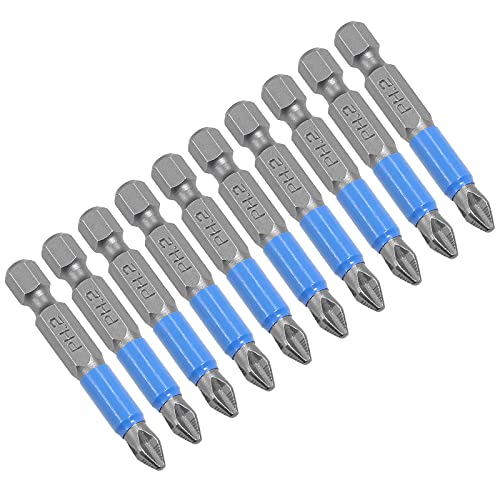 Uenhoy 10 Pcs Magnetic Phillips Screwdriver Bits Set 2 Inch Long Anti Slip Phillips Bits #2, 1/4 Inch Hex Shank (PH2 x 50MM) - Image 1