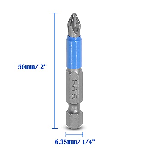 Uenhoy 10 Pcs Magnetic Phillips Screwdriver Bits Set 2 Inch Long Anti Slip Phillips Bits #2, 1/4 Inch Hex Shank (PH2 x 50MM) - Image 3