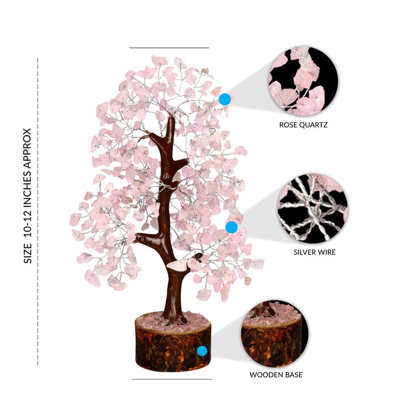 PYOR Rose Quartz Tree  Pink Office Decor  Spiritual Gifts For Women  Rock Tree  Pink Quartz Crystal  Aesthetic Room Decor  Desk Accessories For Women  Crystal Decor  Tree Of Life Decor  Gemstone  Pink Tree - Image 3
