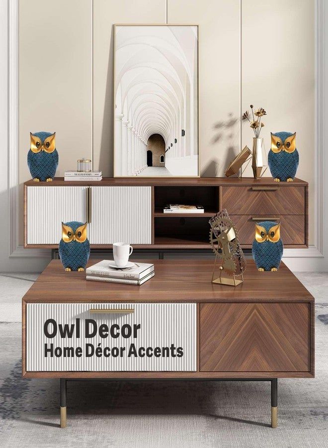 iStarcas Owl Decor Home Décor Accents, Owl Gifts for Women and Owl Lovers, Owl Figurine, Owl Ornaments, Cute Owl Statue, Owl Figurines Home Decor(Blue) - Image 2