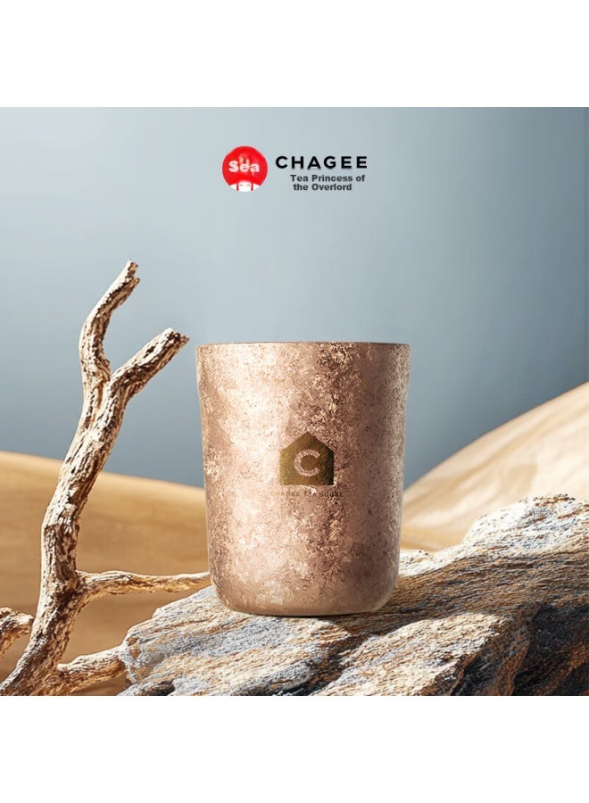 Chagee Pure Titanium Cup, Uncoated Gold Coffee Mug, Outdoor Picnic Camping Water Cup, Open-top Tea Cup, Gift For New Year