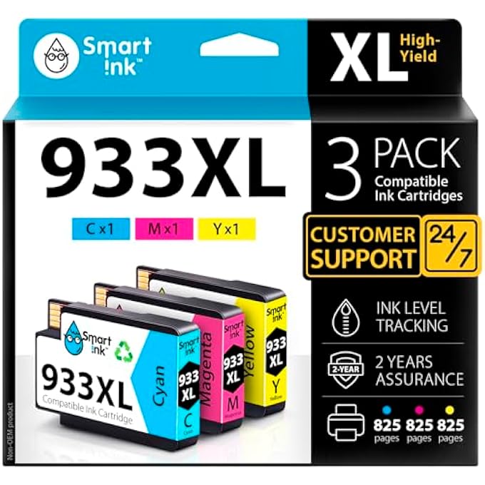 COMPATIBLE INK CARTRIDGE REPLACEMENT FOR HP 932XL 933XL 932 XL 933 HIGH YIELD SET (CYAN,MAGENTA,YELLOW, 3 COMBO PACK) TO USE WITH OFFICEJET 6100 6600 6700 7110 7510 7610 7612 7620 - Image 2