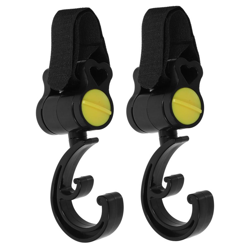 2 Pcs Rotating Stroller Hooks Strong Plastic Hanging Clips for Diaper Bags Bikes Easy Install - Image 2