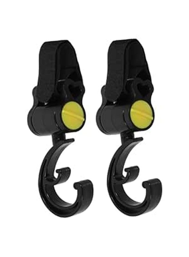 2 Pcs Rotating Stroller Hooks Strong Plastic Hanging Clips for Diaper Bags Bikes Easy Install - Image 1