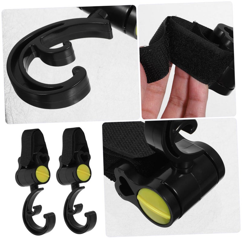 2 Pcs Rotating Stroller Hooks Strong Plastic Hanging Clips for Diaper Bags Bikes Easy Install - Image 3