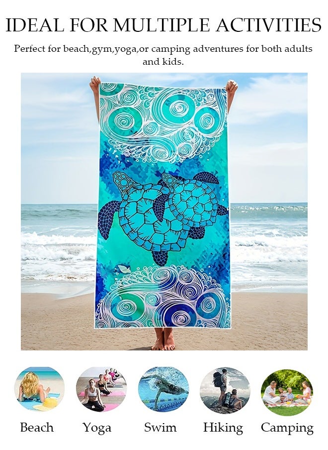 DUNISO Oversized Beach Towel, 150*75cm Microfiber Beach Towels, Quick Dry Towel for Swimmers Sand Proof Beach Towels for Adults Kids, Cool Pool Towels Beach Accessories Absorbent Towel for Travel Swim Yoga  - Image 2