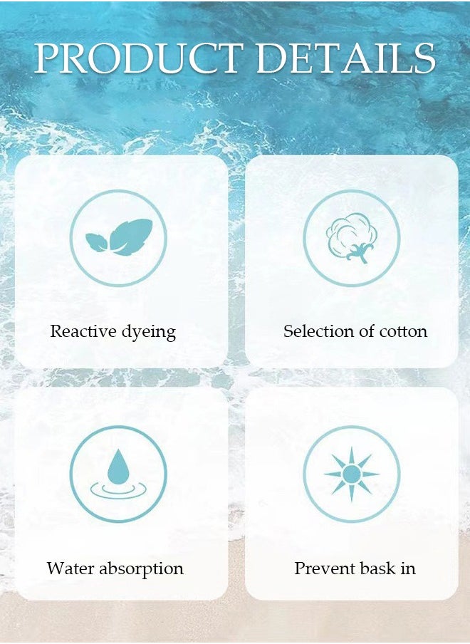 DUNISO Oversized Beach Towel, 150*75cm Microfiber Beach Towels, Quick Dry Towel for Swimmers Sand Proof Beach Towels for Adults Kids, Cool Pool Towels Beach Accessories Absorbent Towel for Travel Swim Yoga  - Image 5