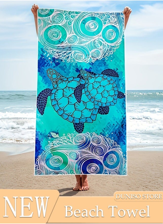 DUNISO Oversized Beach Towel, 150*75cm Microfiber Beach Towels, Quick Dry Towel for Swimmers Sand Proof Beach Towels for Adults Kids, Cool Pool Towels Beach Accessories Absorbent Towel for Travel Swim Yoga  - Image 1