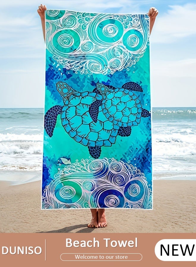 DUNISO Oversized Beach Towel, 150*75cm Microfiber Beach Towels, Quick Dry Towel for Swimmers Sand Proof Beach Towels for Adults Kids, Cool Pool Towels Beach Accessories Absorbent Towel for Travel Swim Yoga - Image 1