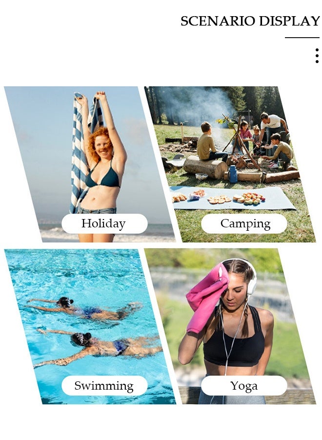 DUNISO Oversized Beach Towel, 150*75cm Microfiber Beach Towels, Quick Dry Towel for Swimmers Sand Proof Beach Towels for Adults Kids, Cool Pool Towels Beach Accessories Absorbent Towel for Travel Swim Yoga - Image 2