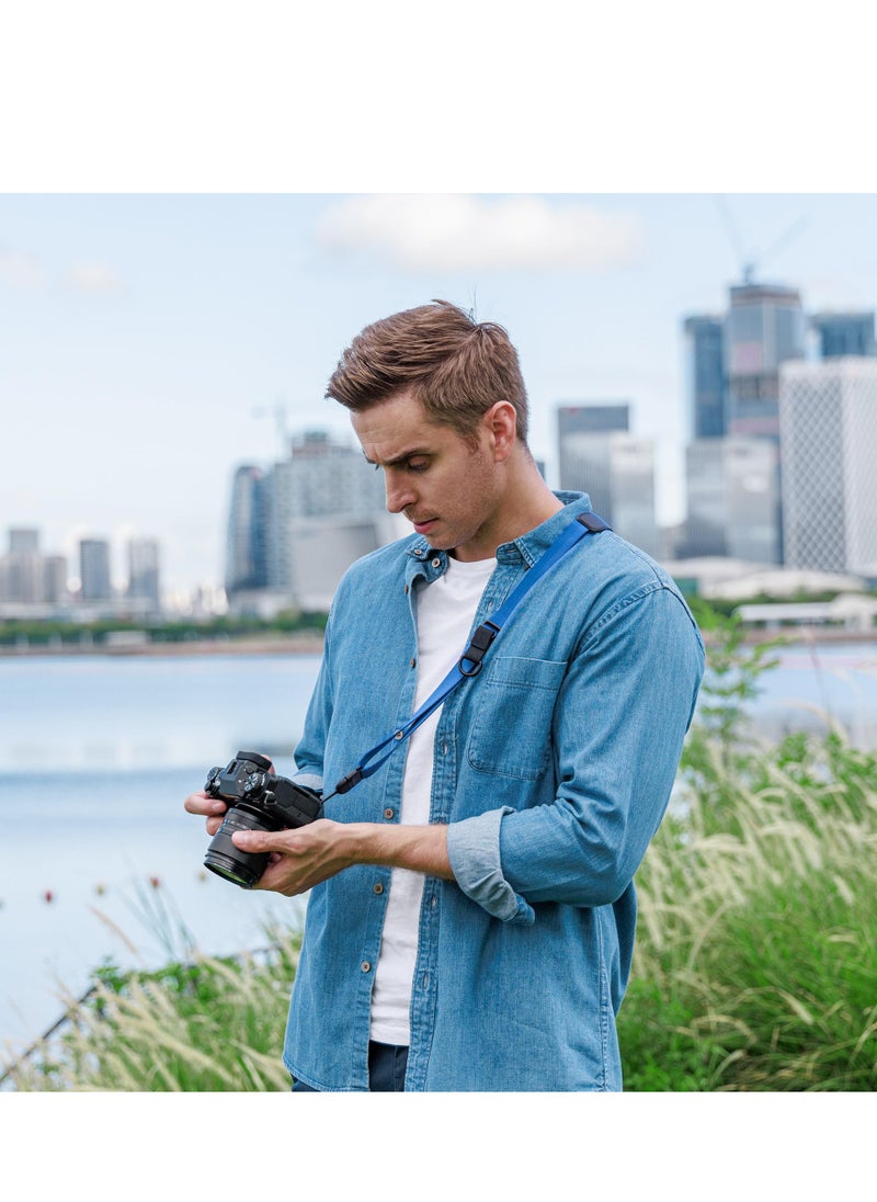 Excefore - For JJC Camera Quick Shoulder Strap, Adjustable Camera Neck Belt Strap with Quick Release Plate, Anti-slip Camera Sling Strap, Suitable for Canon Sony Nikon Fuji Mirrorless Cameras (Blue) - Image 1