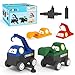 ORZbb Magnetic Tiles Truck Toddler Toys 3 4 5 Year Old Boys Girls Magnetic Blocks Electric Engineering Vehicle 2 Car Bases and 4 Car Bodies Compatible with Traversable on Magnet Roads - Image 2