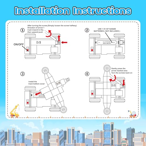 ORZbb Magnetic Tiles Truck Toddler Toys 3 4 5 Year Old Boys Girls Magnetic Blocks Electric Engineering Vehicle 2 Car Bases and 4 Car Bodies Compatible with Traversable on Magnet Roads - Image 5