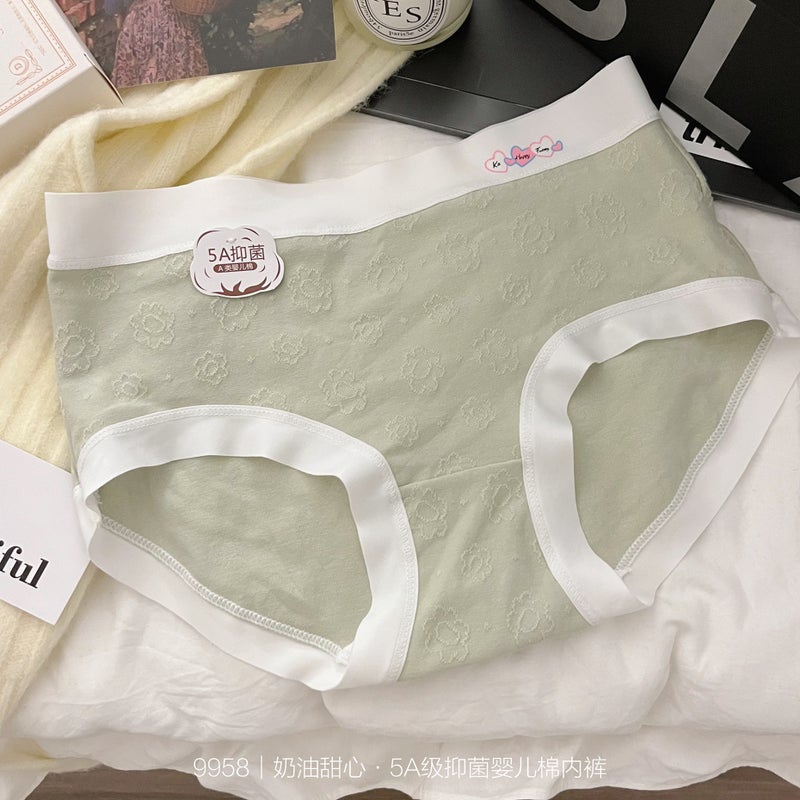 Cream Sweetheart Plus Size Panties for Women 100kg Pure Cotton Class a 5A Antibacterial Wholesale Womens Panties Apricot - Image 4