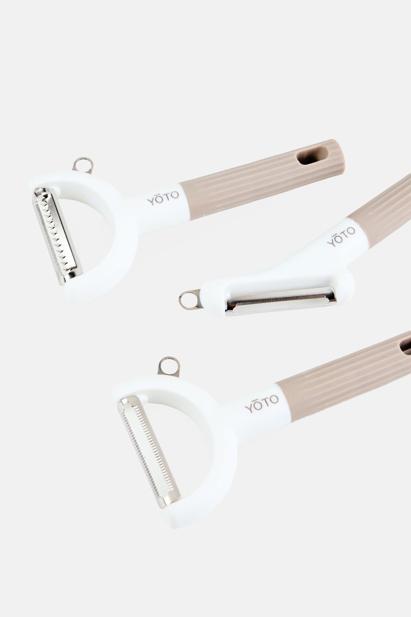 3 Pieces Different Function Blade Peeler Set, Multicolor