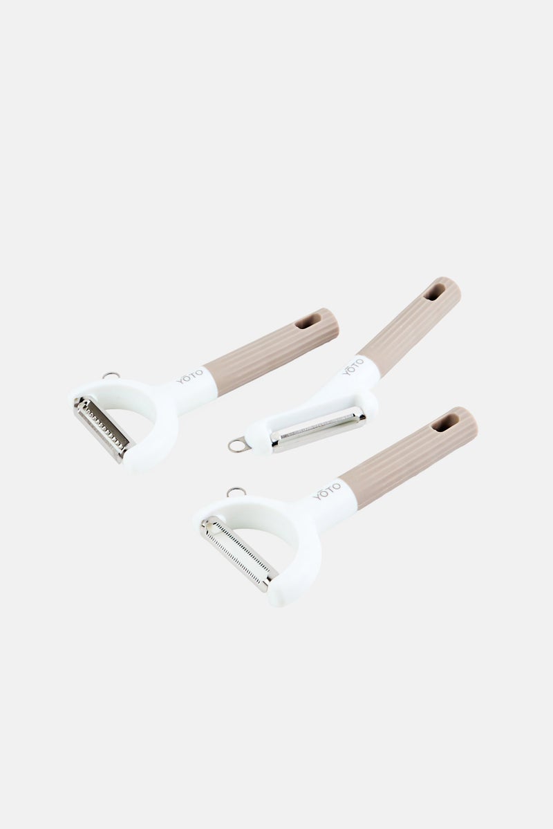 3 Pieces Different Function Blade Peeler Set, Multicolor