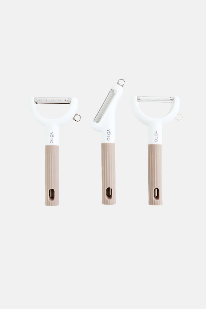 3 Pieces Different Function Blade Peeler Set, Multicolor