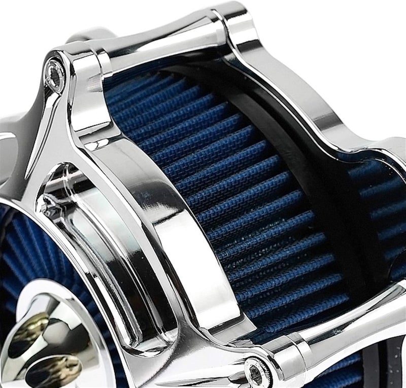 QASULER Motorcycle Chrome Air Cleaner Intake Kit - Image 3