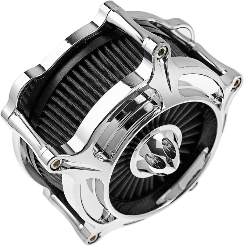 QASULER Motorcycle Chrome Air Cleaner Intake Kit - Image 5