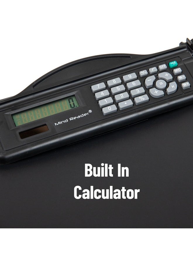 Mind Reader Clipcalcblk Clipboard Calculator Plastic Letter Bottom Opening Storage Low Profile Clip School Office 9.5"L X 15"W X 2.5"H Black  - Image 4