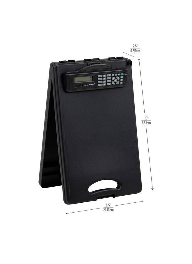 Mind Reader Clipcalcblk Clipboard Calculator Plastic Letter Bottom Opening Storage Low Profile Clip School Office 9.5"L X 15"W X 2.5"H Black  - Image 3