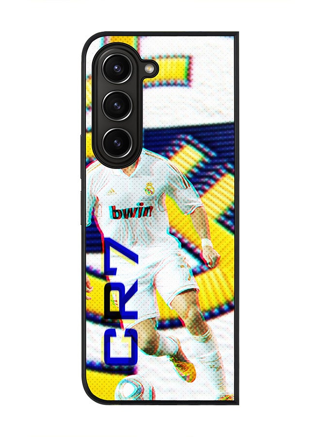 Stylizedd Rugged Black edge case for Samsung Galaxy Z Fold5, Slim fit Soft Case Flexible Rubber Edges Anti Drop TPU Gel Thin Cover -  CR7 Real Madrid - Image 1