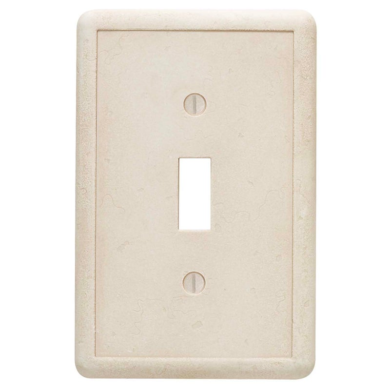 Questech Light Switch Cover Single Toggle Wall Plate for Electrical Outlets 1Gang Single Switch Plates Standard Size Receptacle Cover Decorative Tumbled Texture Sand