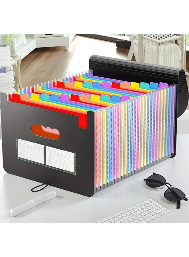 New Transparent File Bag Multi Pocket Accordion Document Organizer For A4 - Image 1