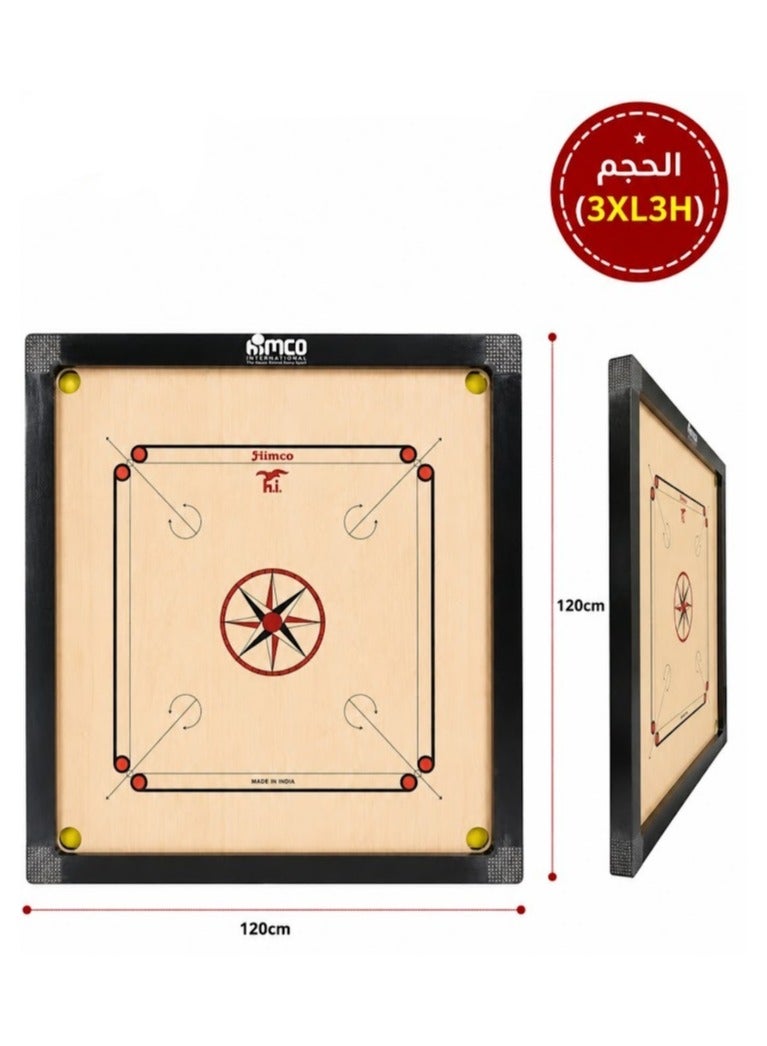 HIMCO Wooden Carrom Board With Coins 120x120cm - Image 1